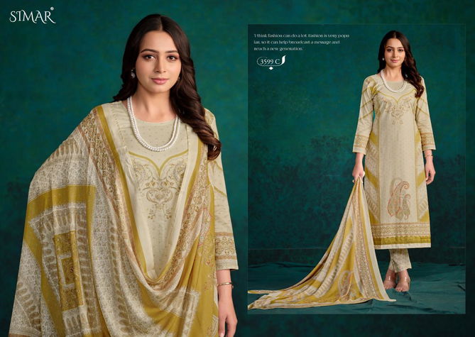 Aamira By Simar Glossy Printed Embroidery Lawn Cotton Dress Material Wholesale Online